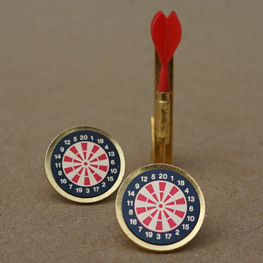Merlin's Darts Tie Clip and Cufflink Set